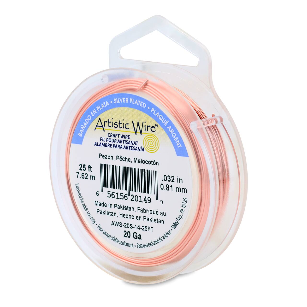 Artistic Wire® 20 Gauge Silver Plated Tarnish Resistant Colored Copper Craft Wire, 25ft.